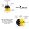 Drill Brush Power Scrubber By Useful Products 5 in W 5 in L Brush, Yellow Y-S-2O-QC-DB - alternate 6
